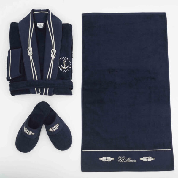Marine Bathrobe Bornoz Set - Görsel 4