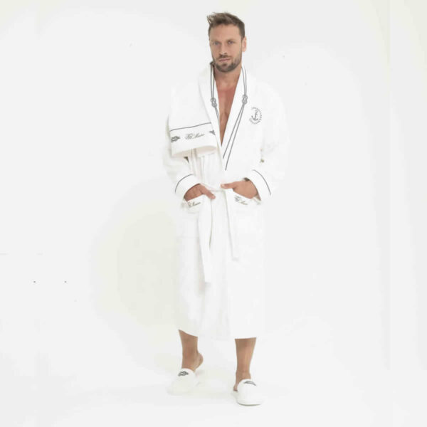 Marine Bathrobe Bornoz Set - Görsel 3