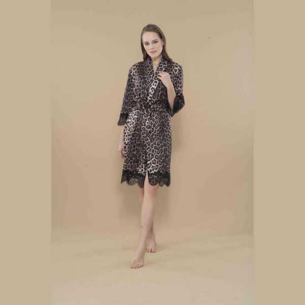 Leopard Dentelle Sabahlık